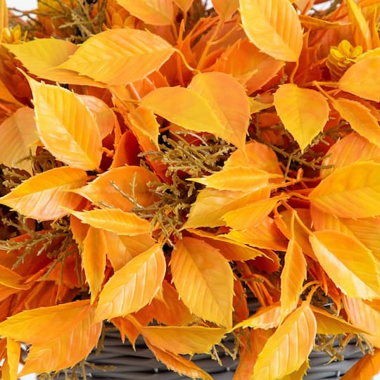 22" UV Resistant Autumn Artificial Fall Foliage Hanging Basket